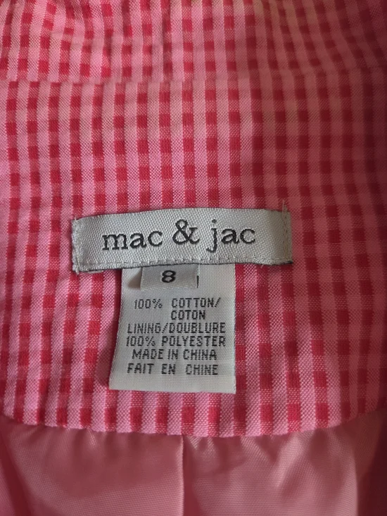 mac & jac Pink Gingham Blazer Jacket - Picture 2 of 3